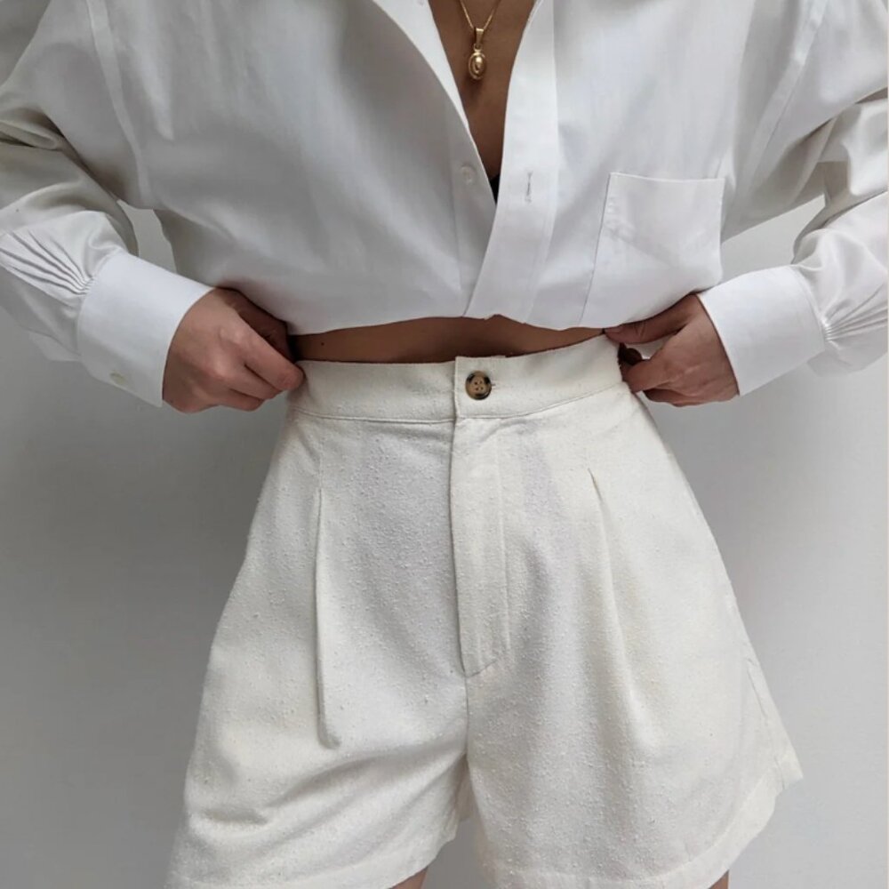 Na Nin Oliver raw silk short size Small in cream